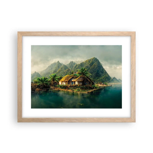 Affiche dans un chêne clair - Poster - Paradis tropical - 40x30 cm