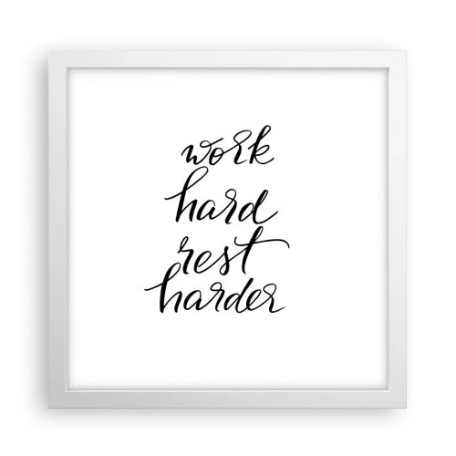 Affiche dans un cadre blanc - Poster - Équilibre de vie - 30x30 cm