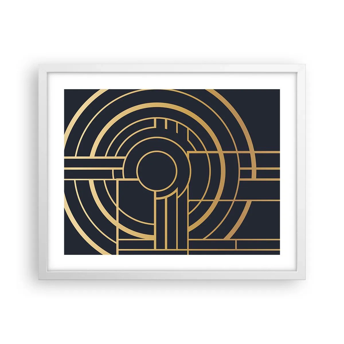 Affiche dans un cadre blanc - Poster - Rotation des éléments - 50x40 cm