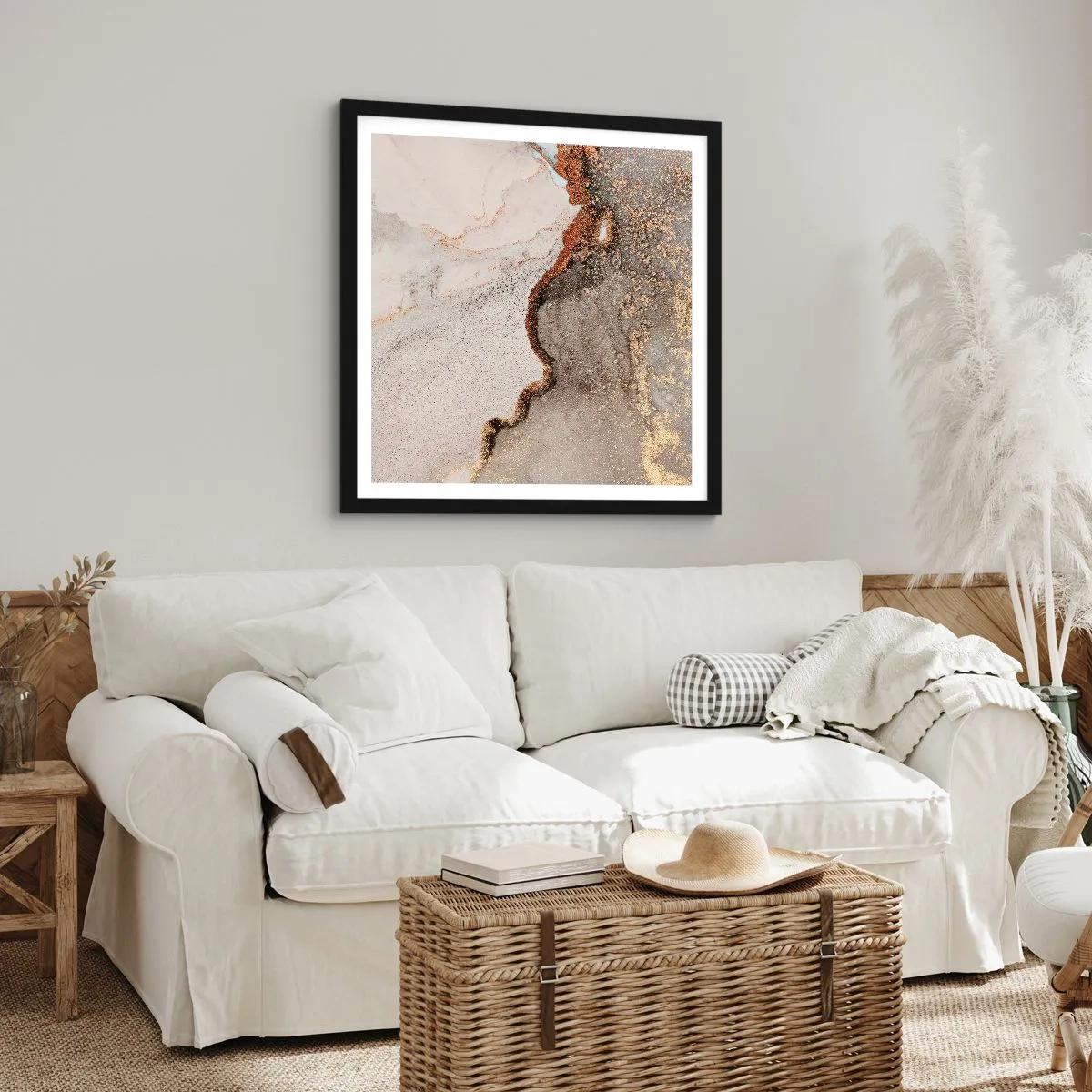 Affiche dans un cadre noir - Poster - Aux frontières des couleurs - 50x50 cm