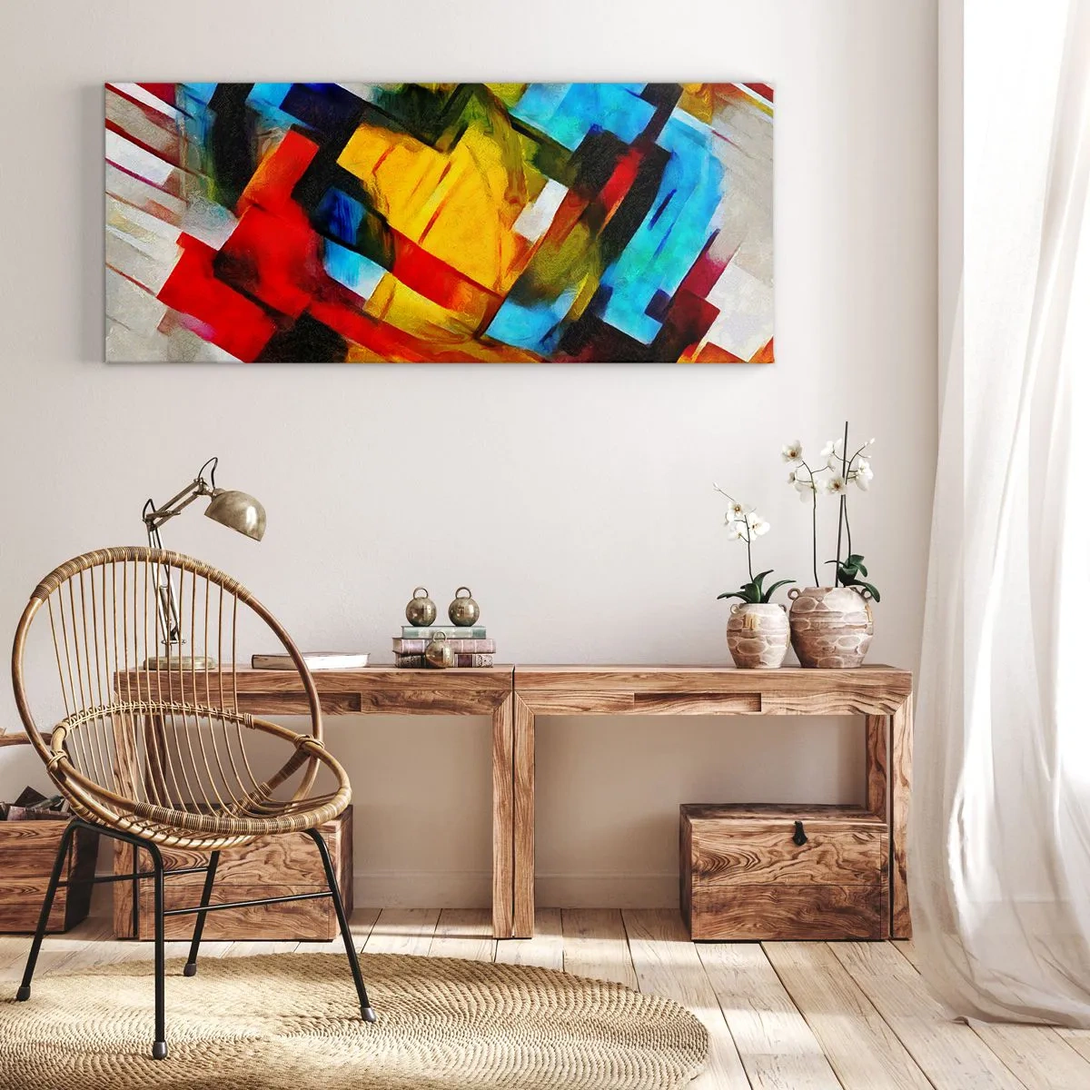 Impression sur toile - Image sur toile - Une superposition multicolore - 100x40 cm