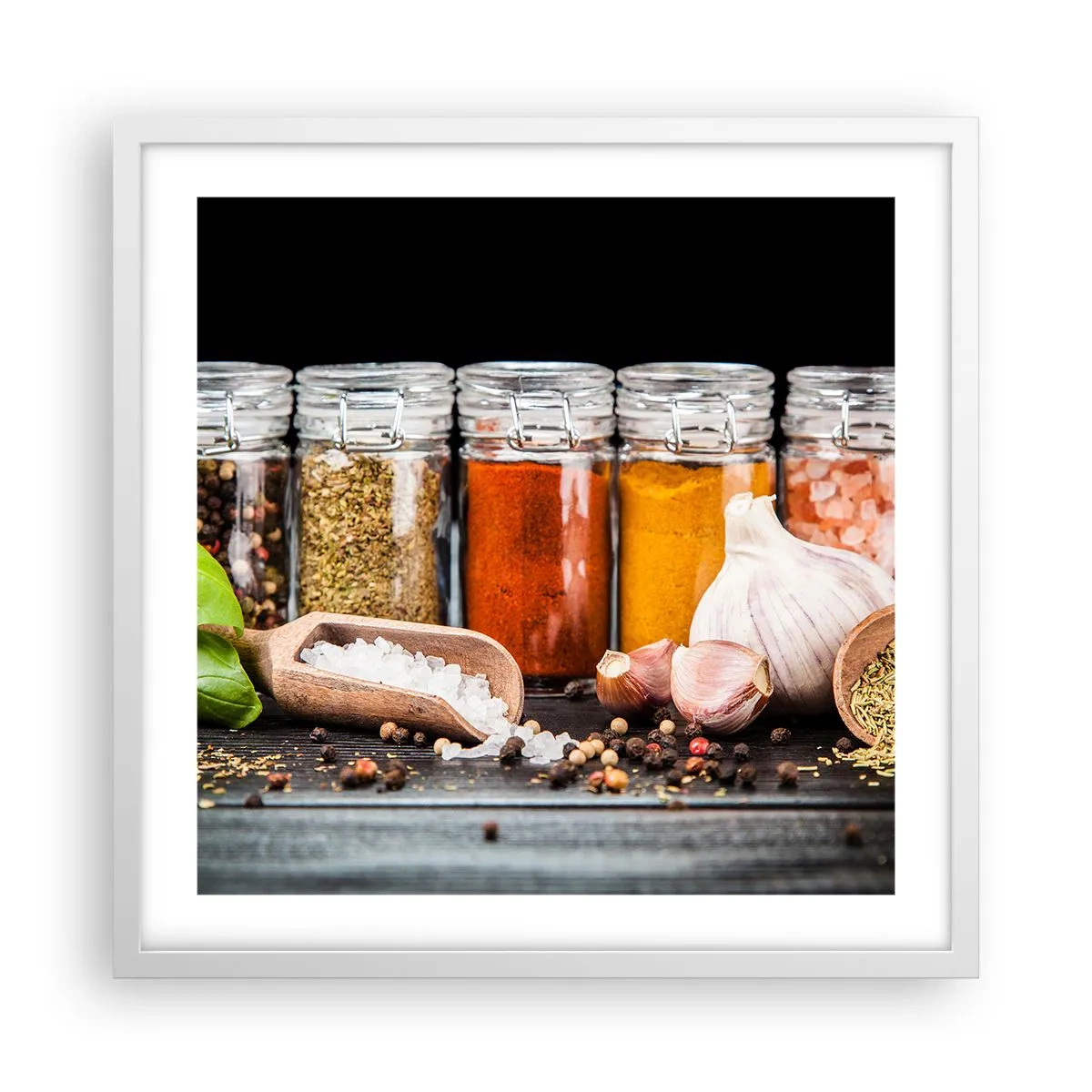 Affiche dans un cadre blanc - Poster - Pour que la vie ait du goût - 50x50 cm