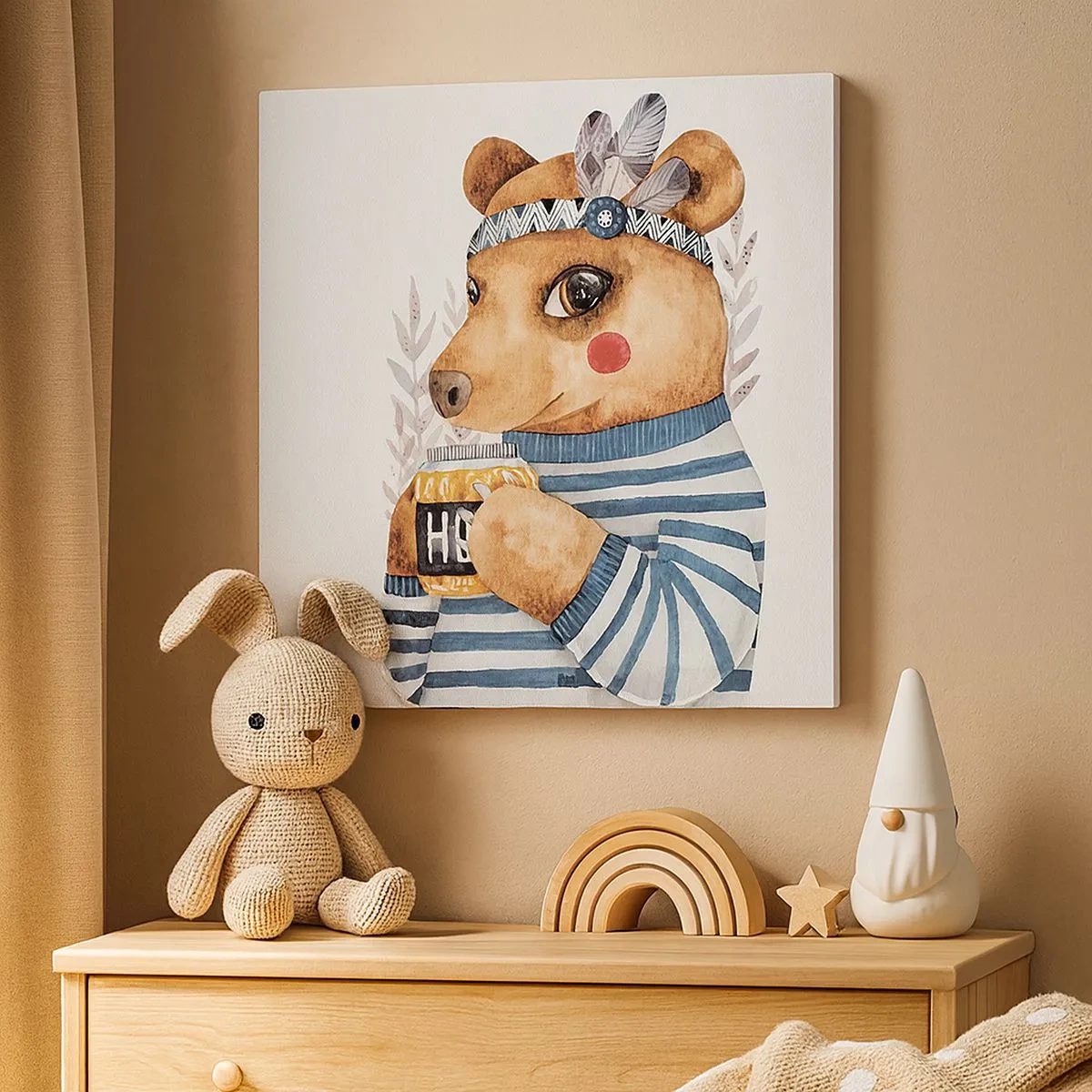 Impression sur toile - Image sur toile - Un nounours trop mignon - 30x30 cm