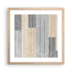 Affiche dans un chêne clair - Poster - Composition : se tenir droit - 40x40 cm