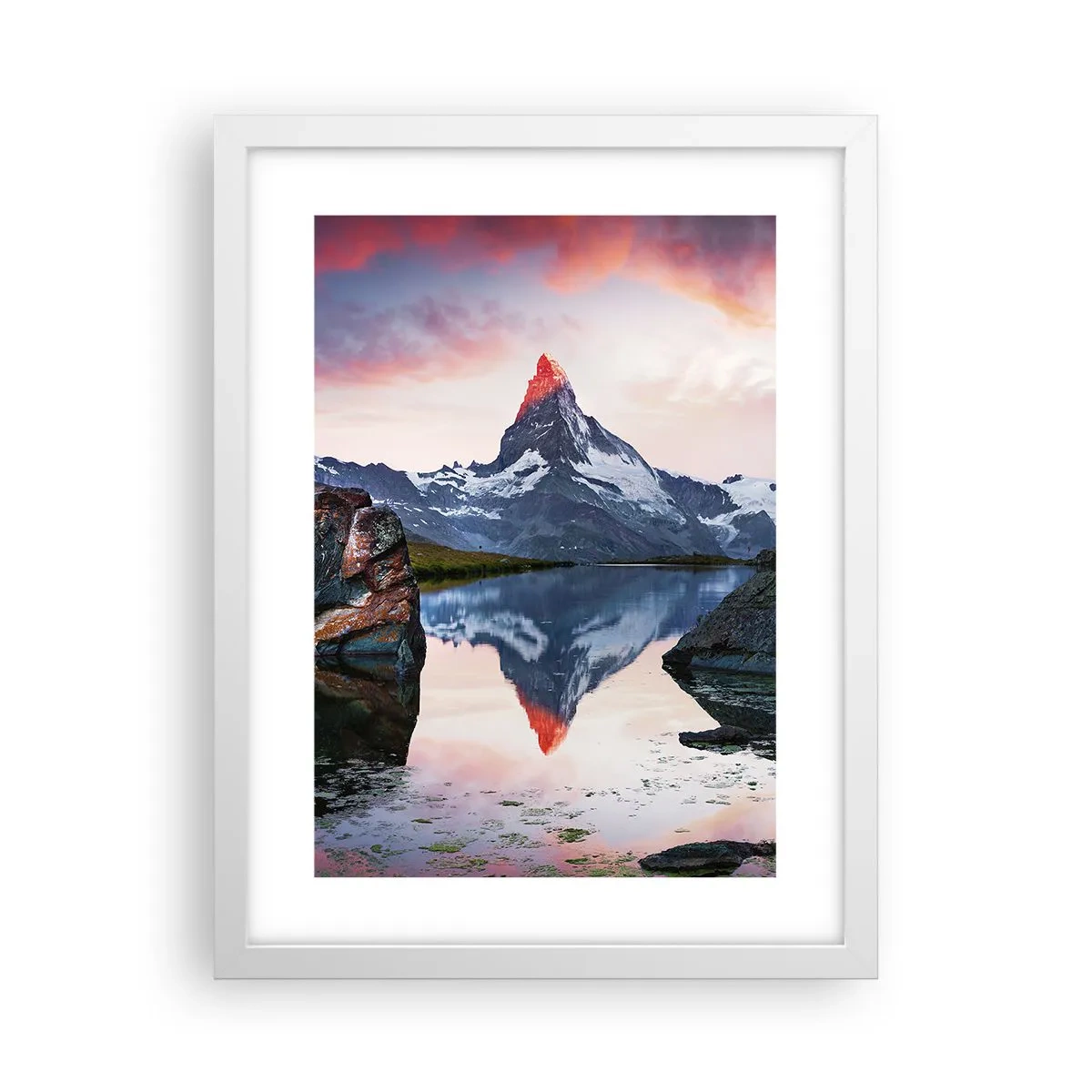 Affiche dans un cadre blanc - Poster - Le coeur des montagnes est chaud - 30x40 cm