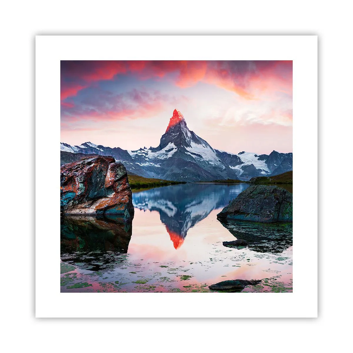 Affiche - Poster - Le coeur des montagnes est chaud - 40x40 cm