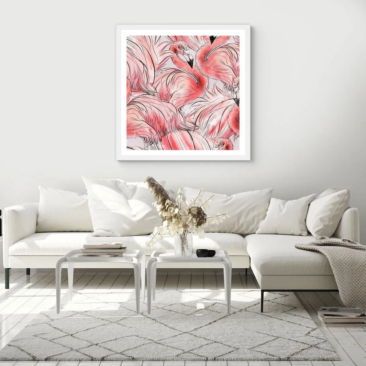 Affiche dans un cadre blanc - Poster - Oiseau corps de ballet - 40x40 cm