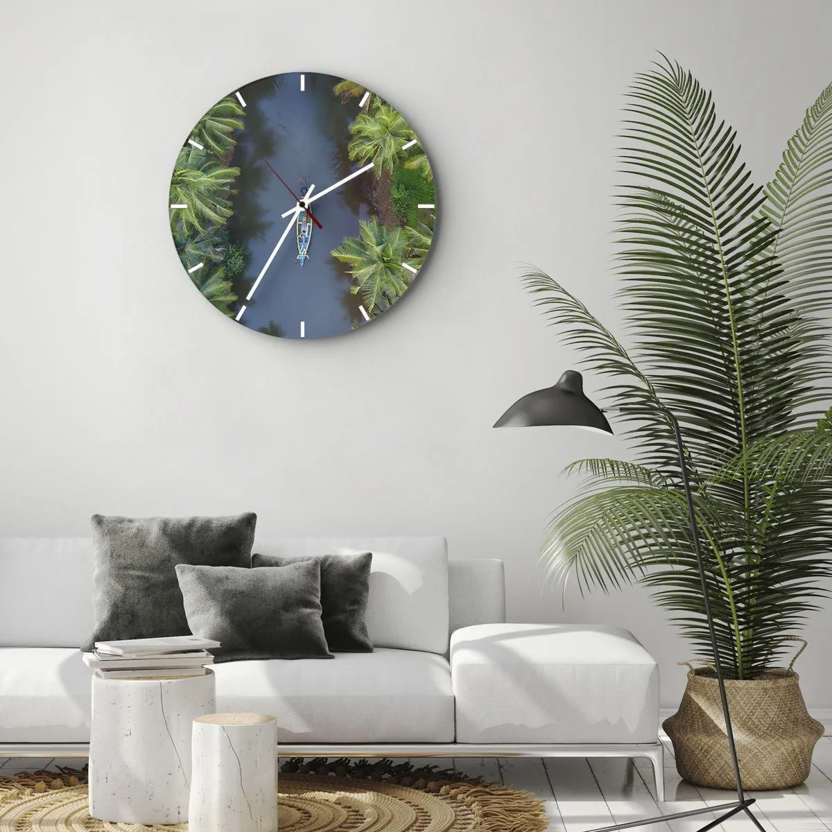 Horloge murale - Pendule murale - Sur un sentier tropical - 40x40 cm