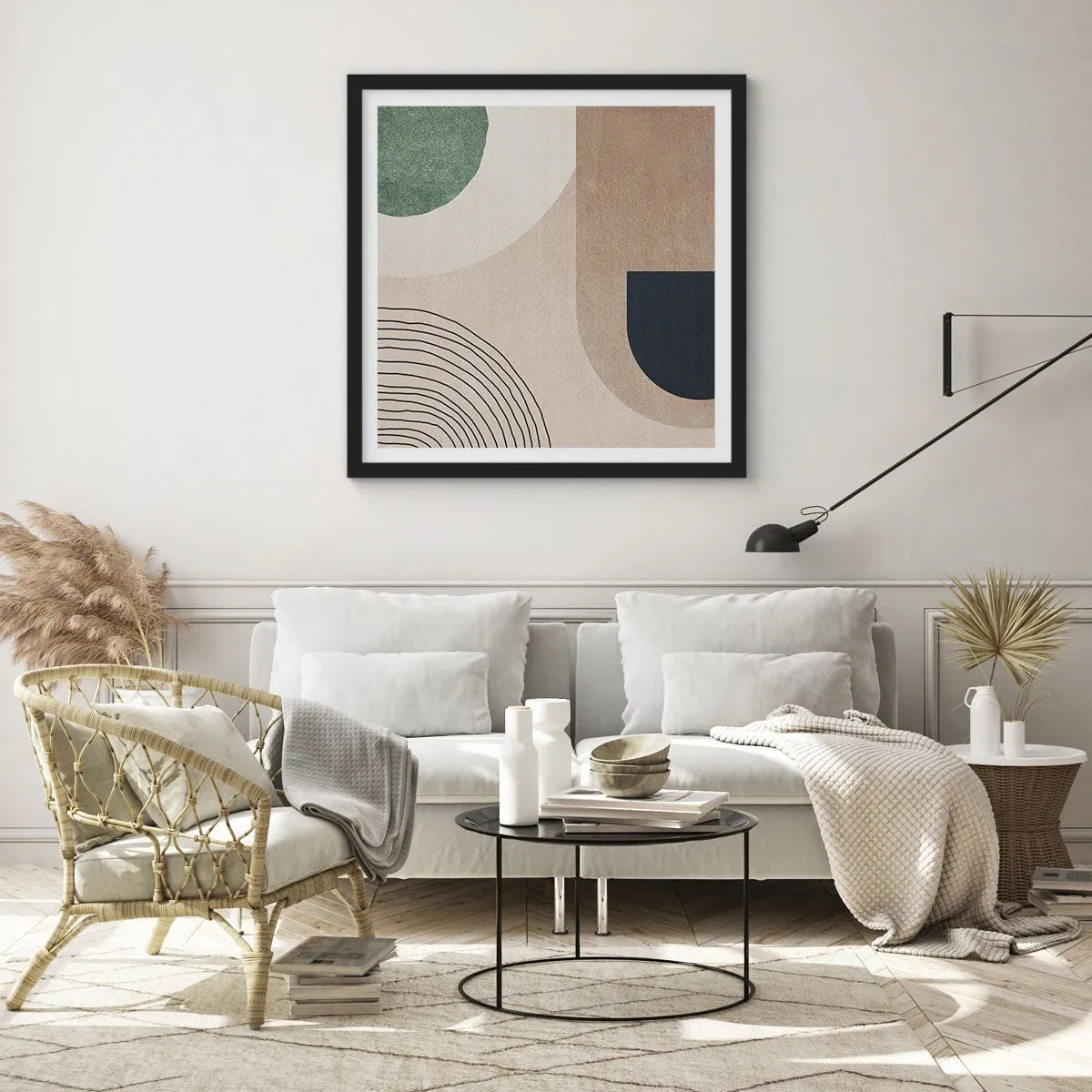 Affiche dans un cadre noir - Poster - La douceur de l'ovale - 50x50 cm