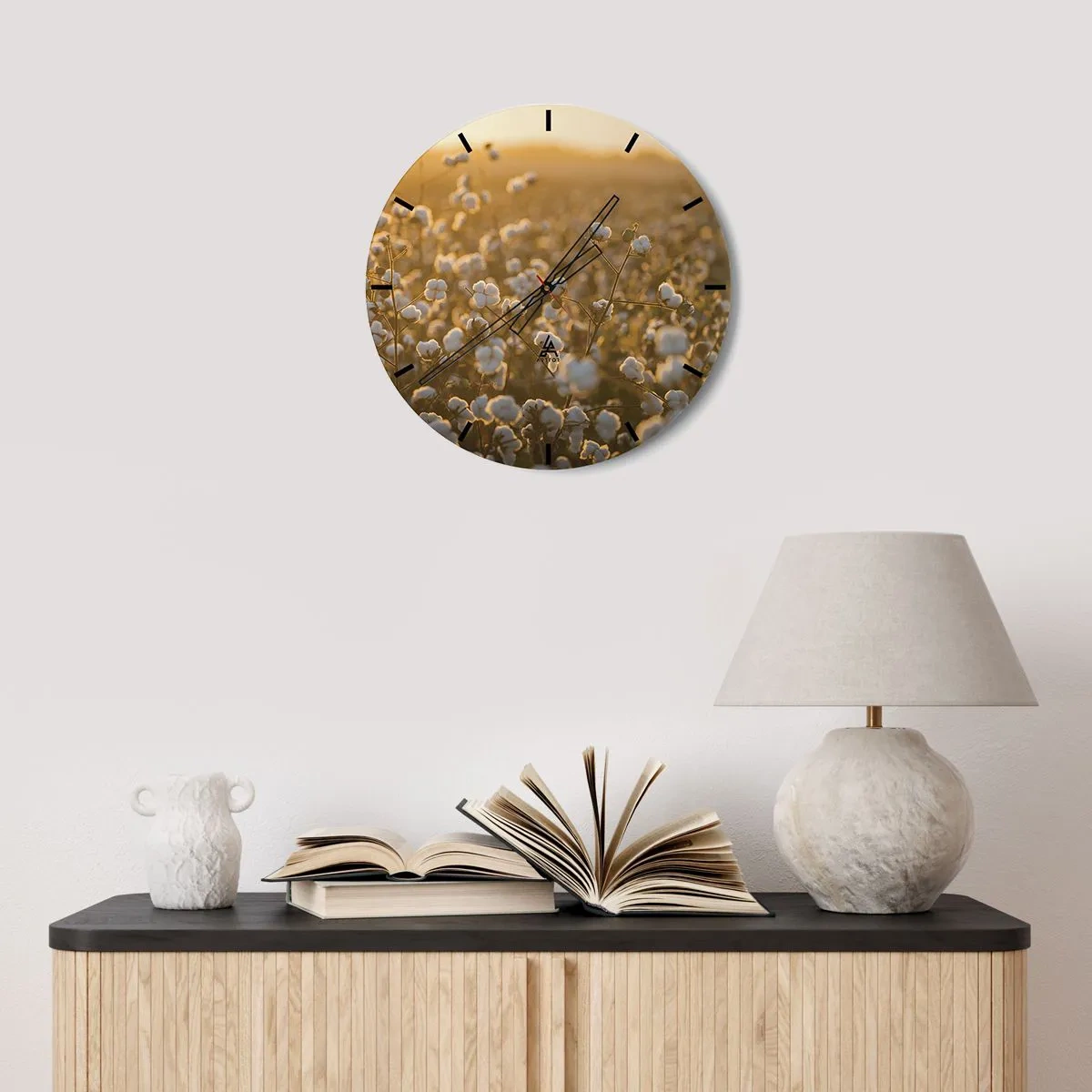 Horloge murale - Pendule murale - Champ moelleux - 30x30 cm