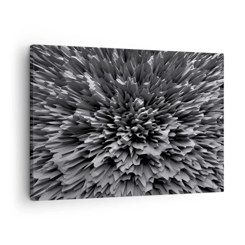 Impression sur toile - Image sur toile - Structure abstraite en nuances de gris - 70x50cm - Ça ne peut pas être plus dur que ça - Décoration murale moderne pour le salon et la chambre ARTTOR