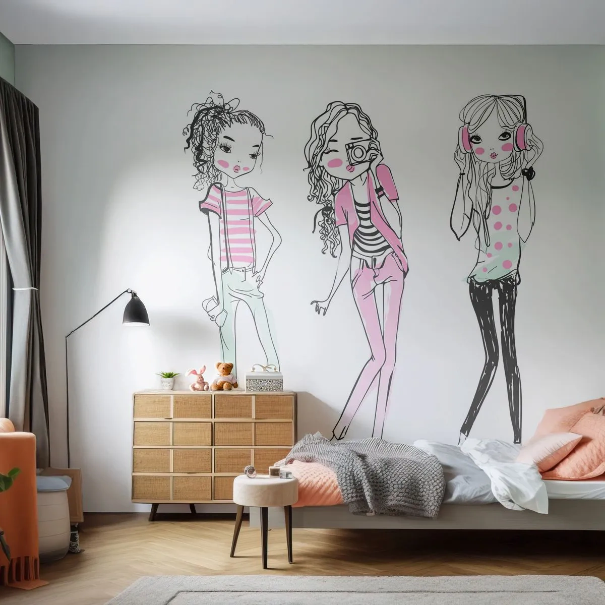 Papier Peint Photo Premium Canvas - On va s'amuser - Jeunesse, Fille, Adolescent - 250x175 cm