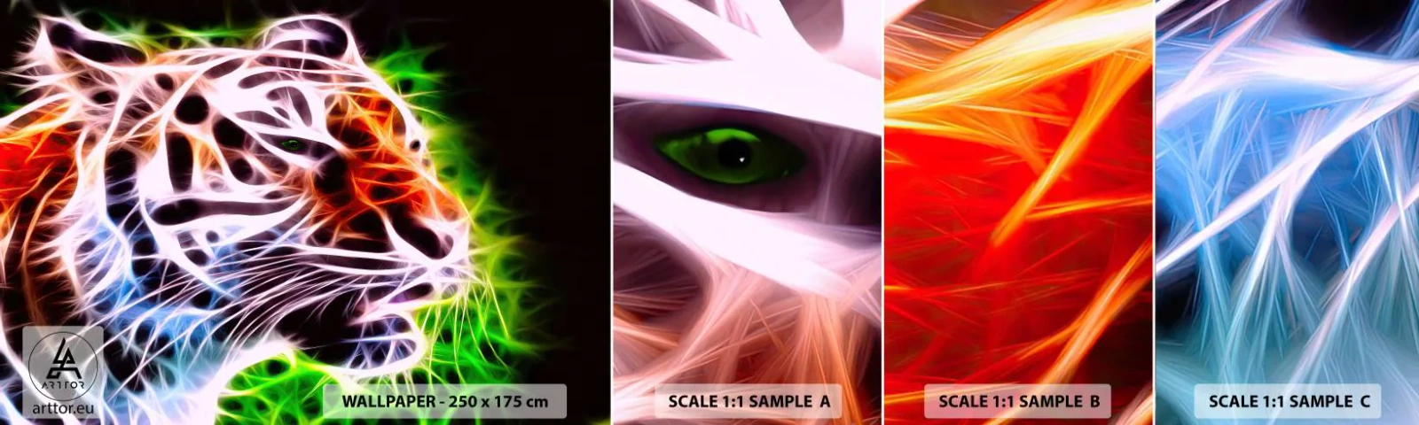 Échantillon De Papier Peint Standard Eco - L'aura dangereux - Abstraction, Animaux, Prédateur - 100x30 cm