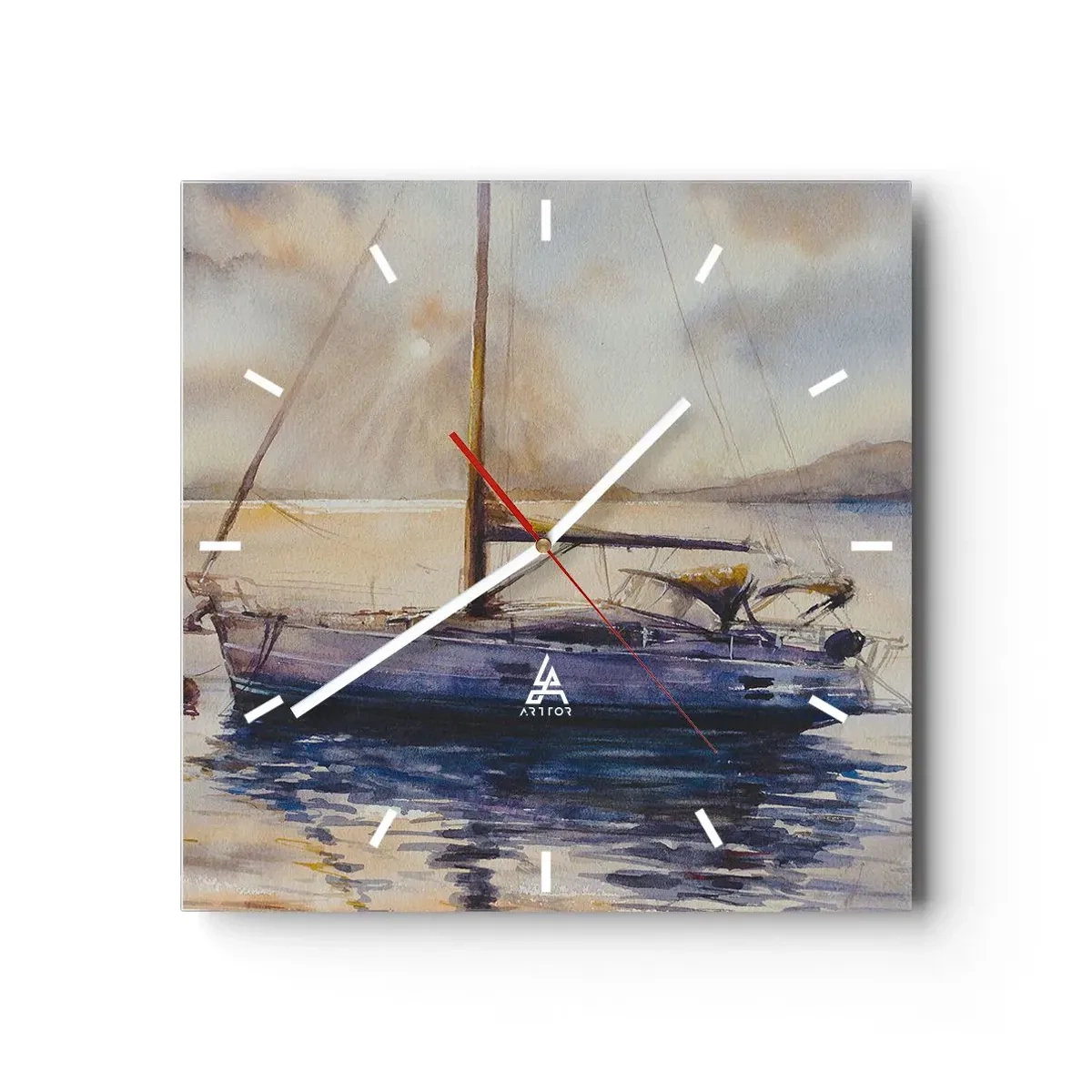 Horloge murale - Pendule murale - Soirée sur la baie - 40x40 cm