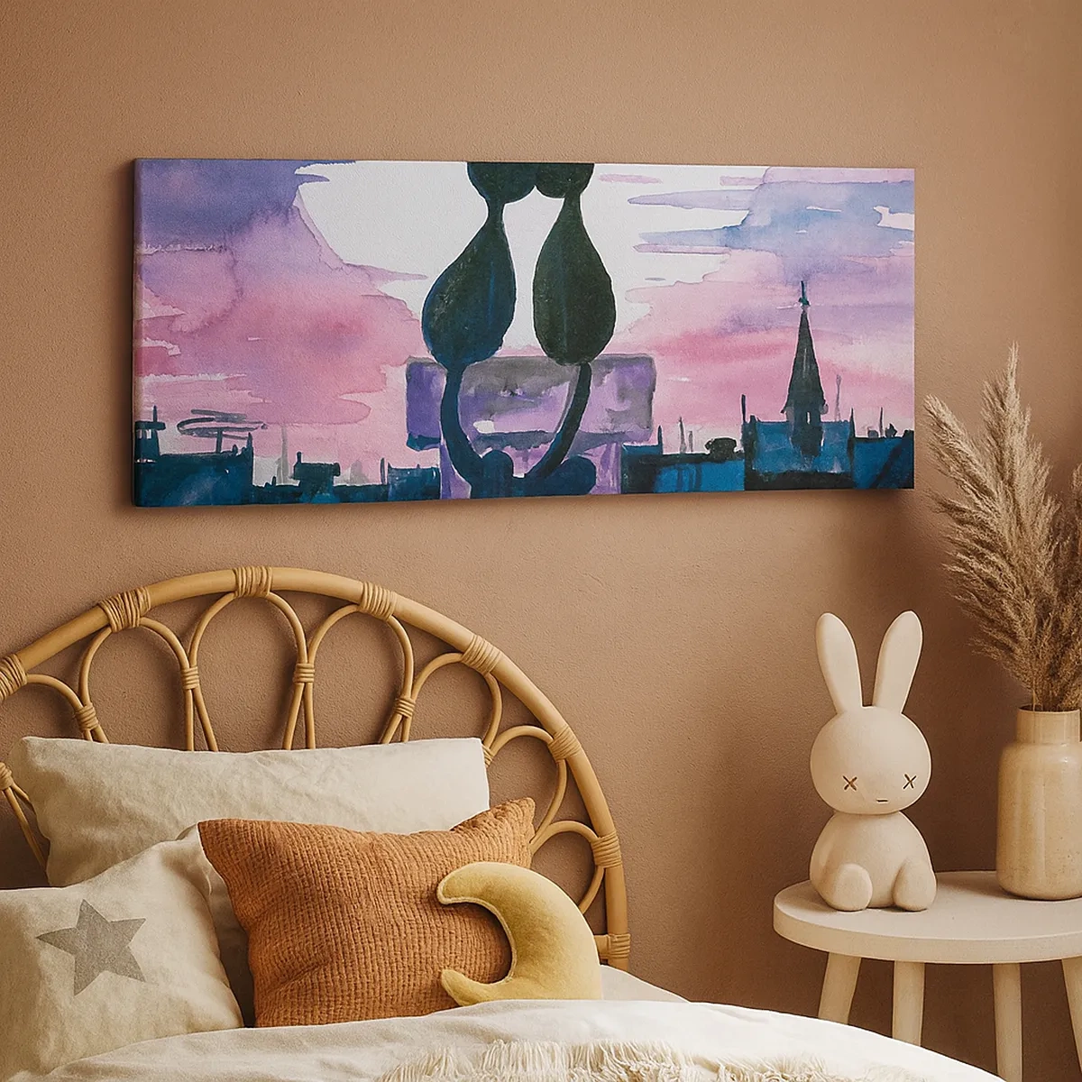 Impression sur toile - Image sur toile - Rendez-vous sous la lune - 30x30 cm