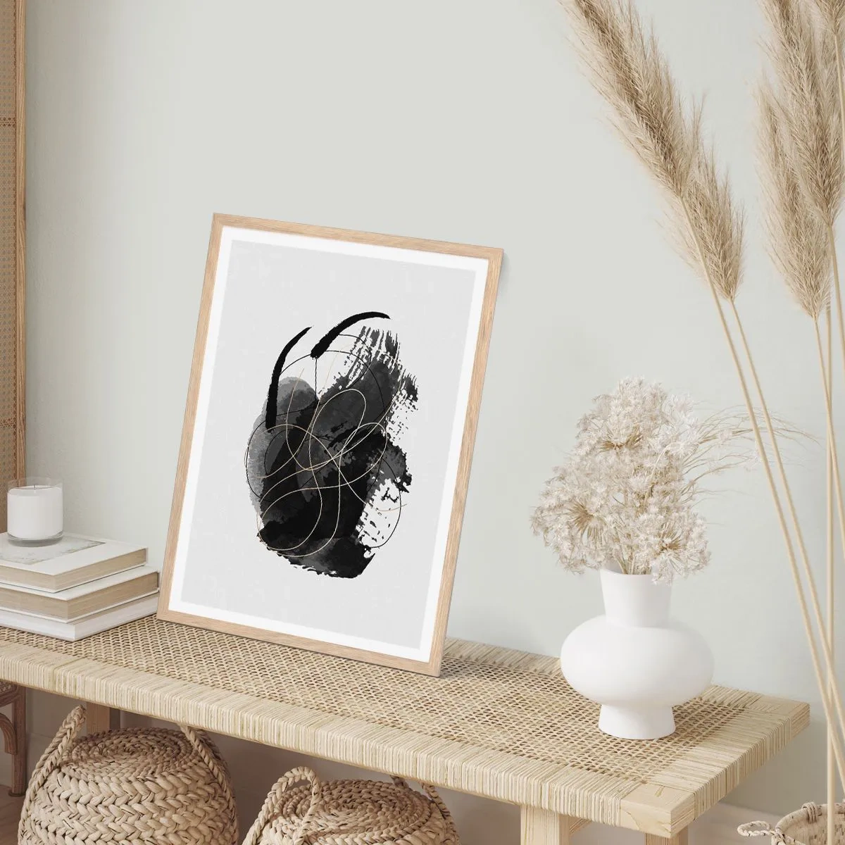 Affiche dans un chêne clair - Poster - Fait de noir - 30x40 cm