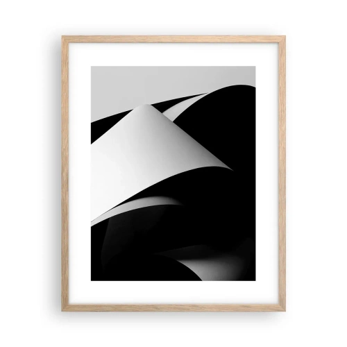 Affiche dans un chêne clair - Poster - Plans de lumière venus des profondeurs de l'ombre - 40x50 cm