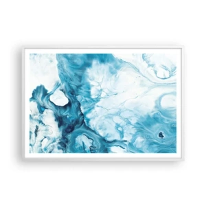 Affiche dans un cadre blanc - Poster - Concert de bleu - 100x70 cm