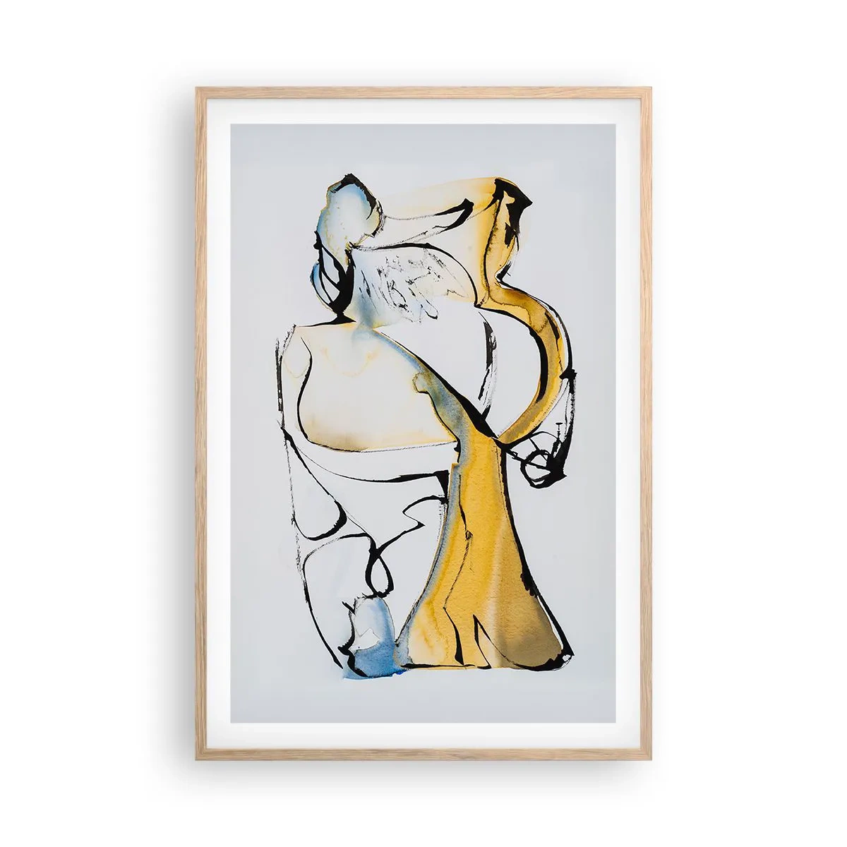 Affiche dans un chêne clair - Poster - Abstraction du verre - 61x91 cm