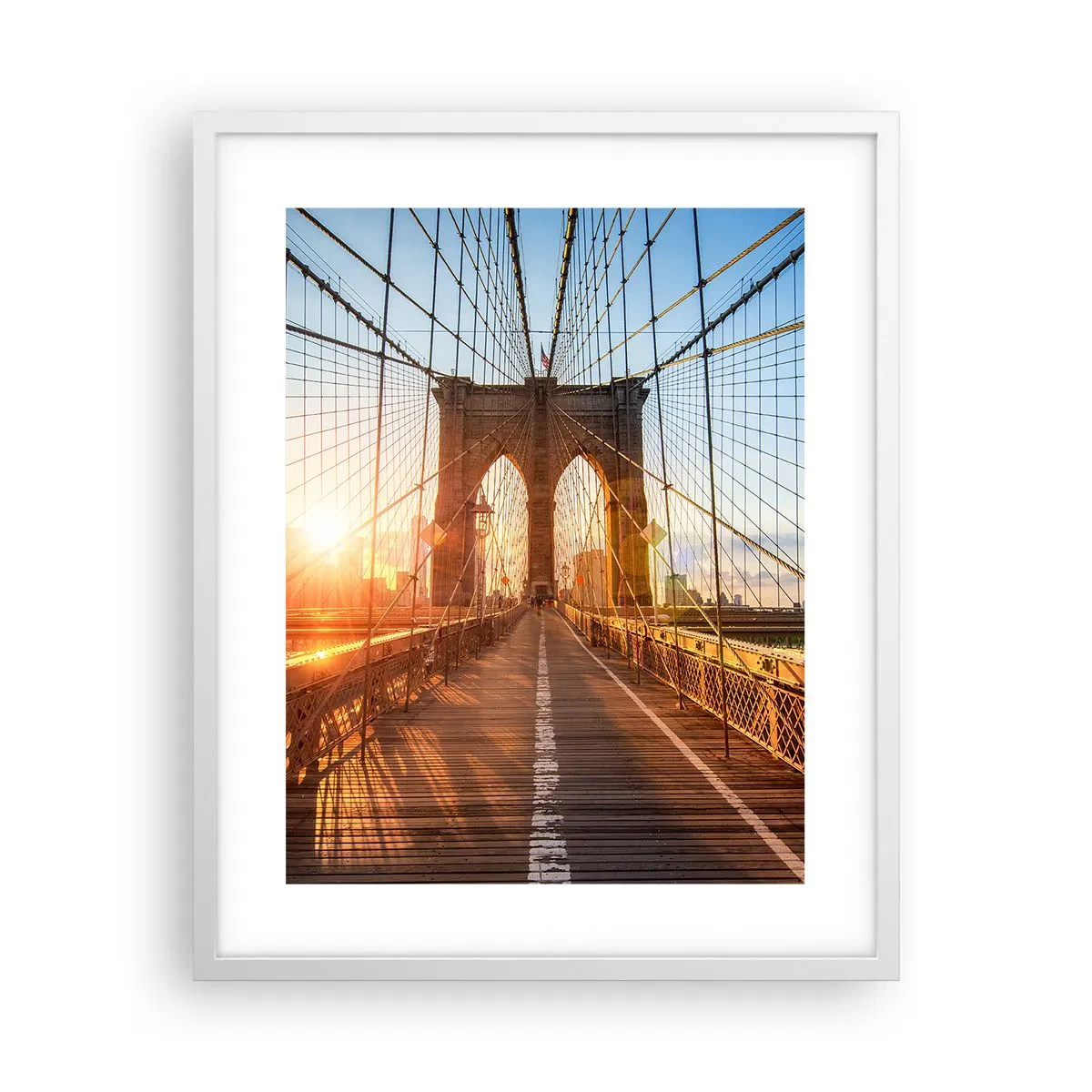 Affiche dans un cadre blanc - Poster - Sur le pont d'or - 40x50 cm