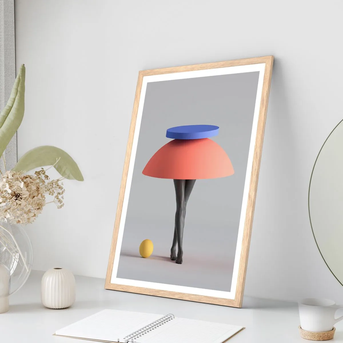 Affiche dans un chêne clair - Poster - Composition surréaliste - 30x40 cm