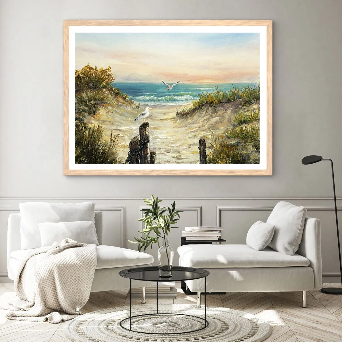 Affiche dans un chêne clair - Poster - Retraite au calme - 100x70 cm