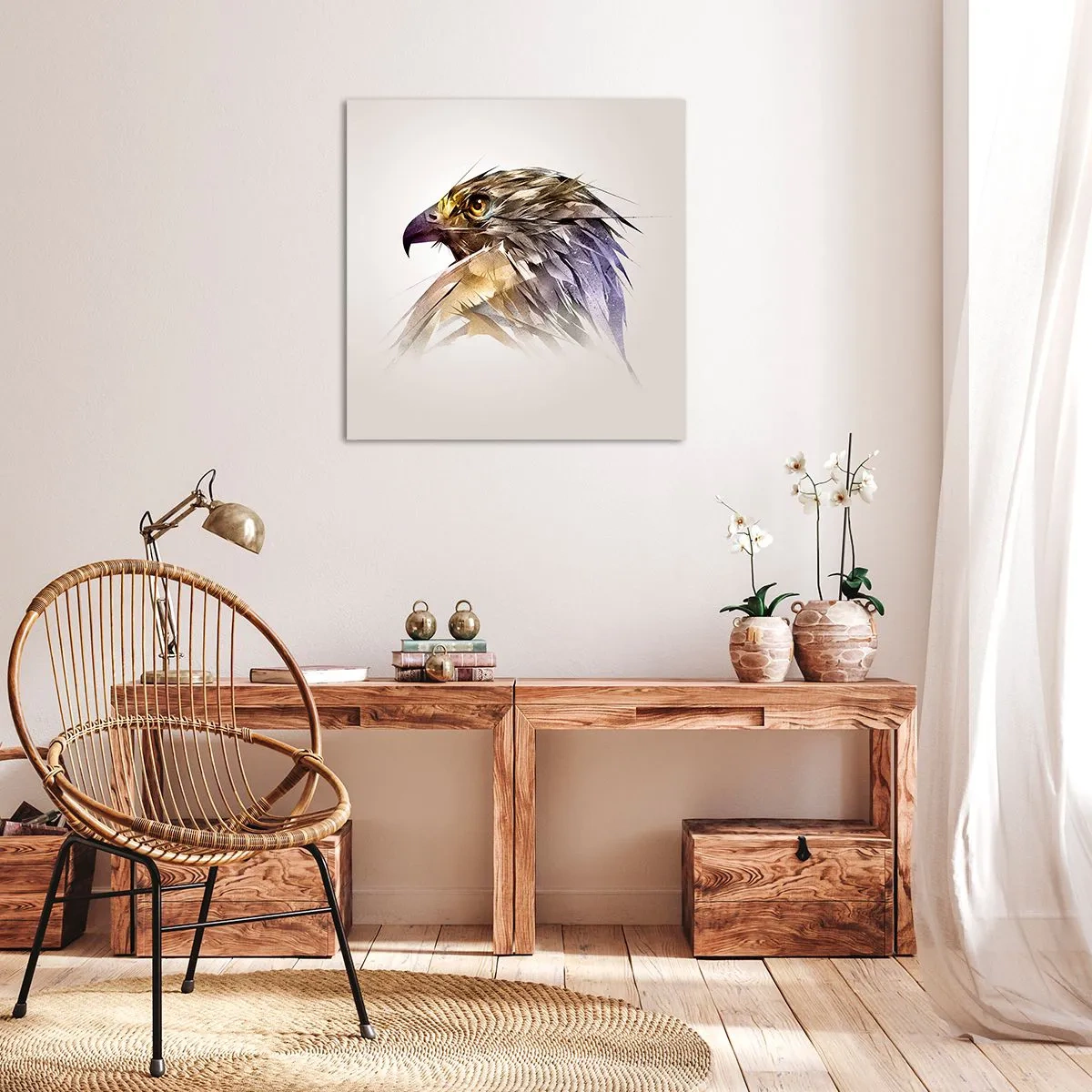 Impression sur toile - Image sur toile - Portrait d'un guerrier - 40x40 cm