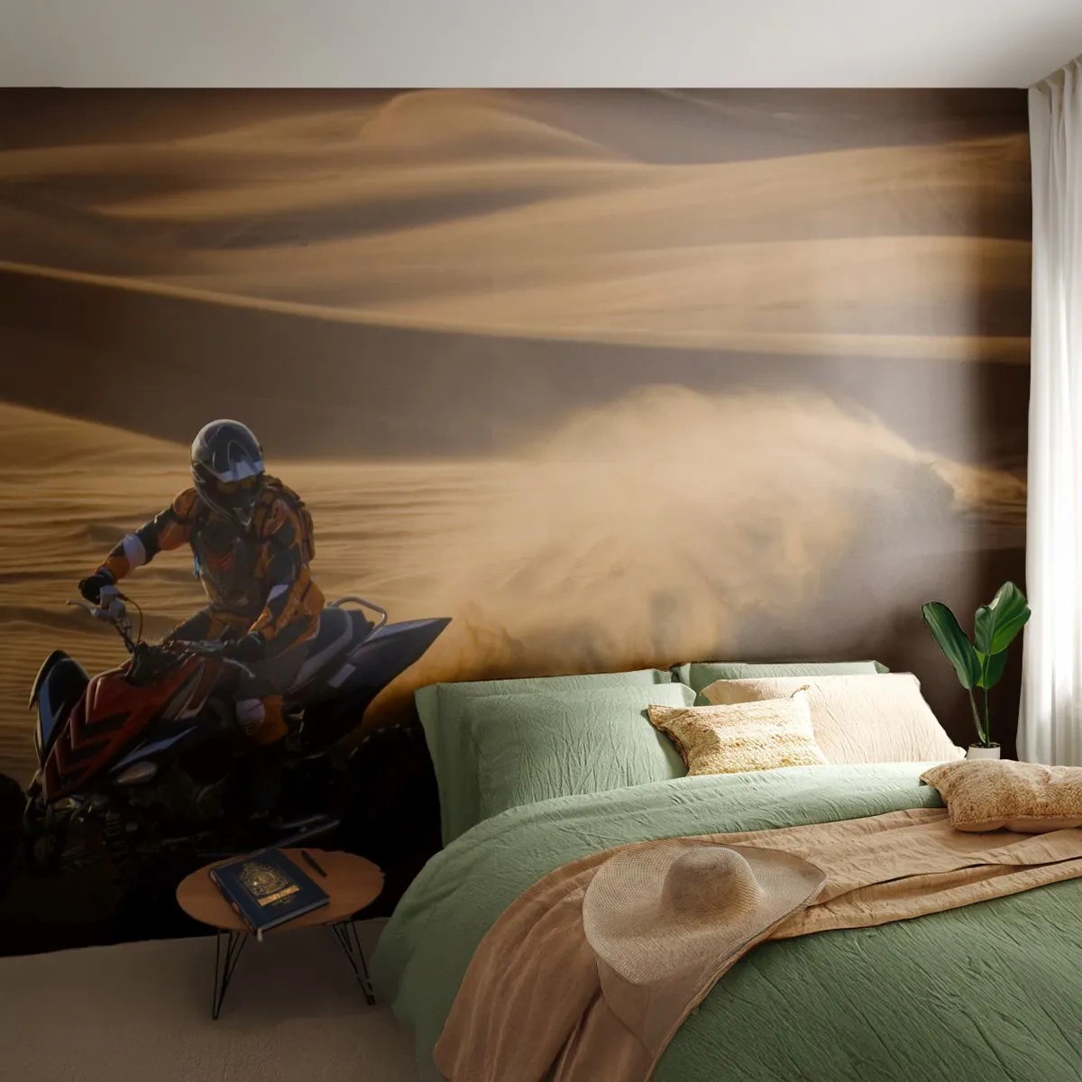 Papier Peint Photo Standard Eco - Sur les vagues de sable - Quad, Automobile, Désert - 200x140 cm