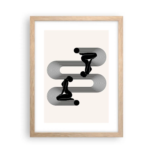 Affiche dans un chêne clair - Poster - Symétrie sensuelle - 30x40 cm