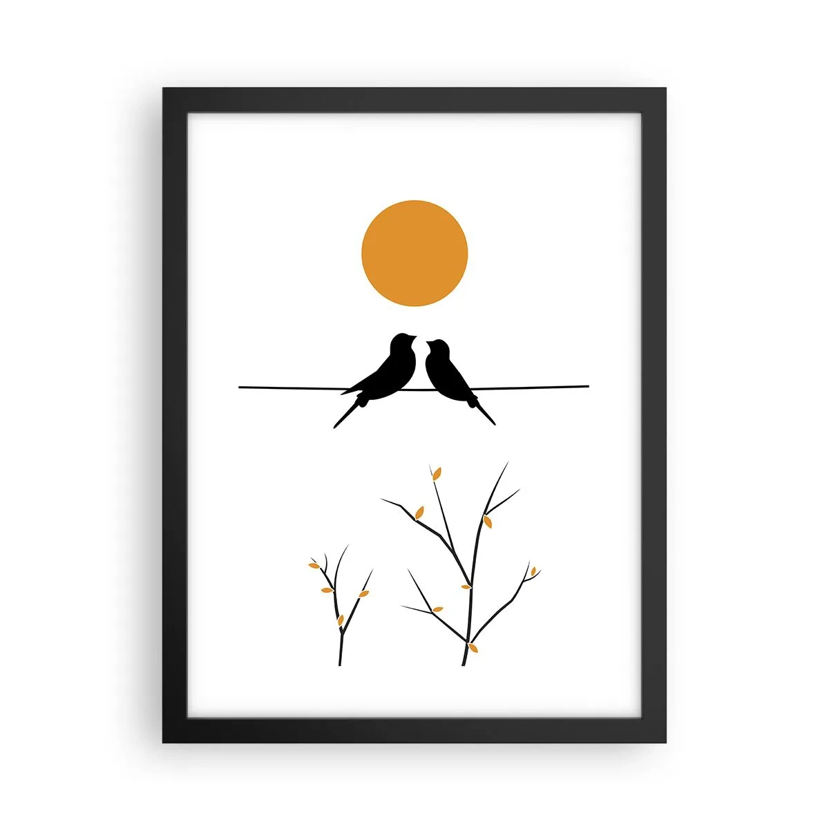 Affiche dans un cadre noir - Poster - Soirée pour rossignols - 30x40 cm