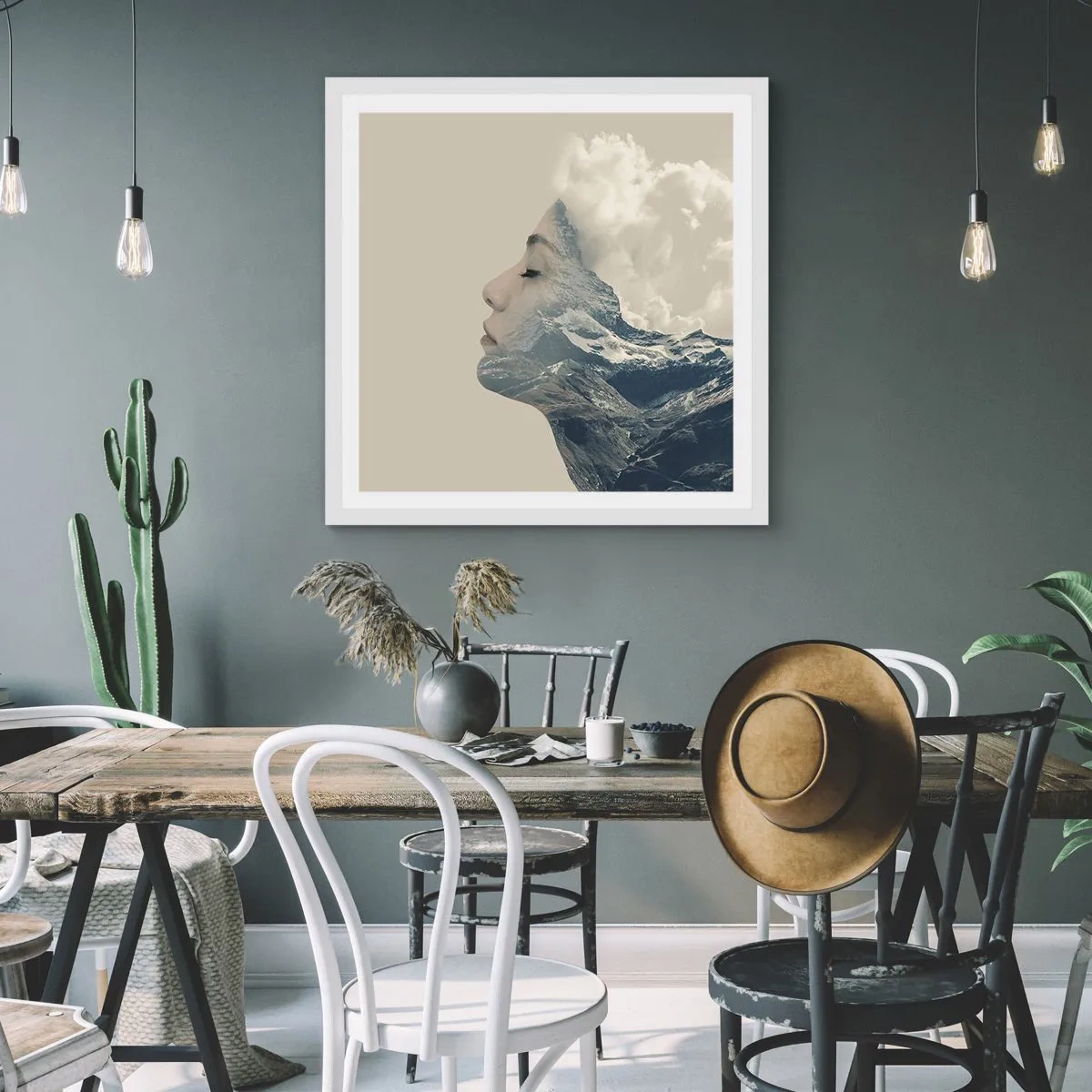 Affiche dans un cadre blanc - Poster - La beauté des éléments - 50x50 cm