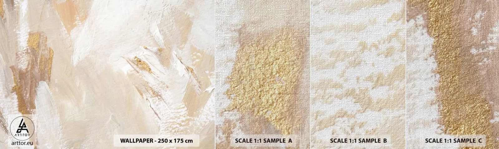 Échantillon de Papier Peint Premium Canvas - Composition pastel - Minimaliste, Brillant, Morceau - 100x30 cm