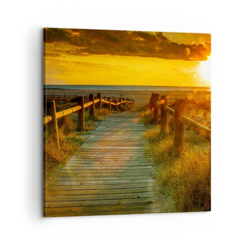 Impression sur toile - Image sur toile - Baigné dans le vieil or - 60x60 cm