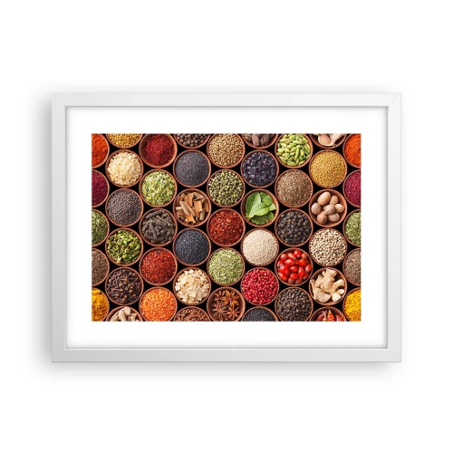 Affiche dans un cadre blanc - Poster - Toutes les saveurs du monde - 40x30 cm