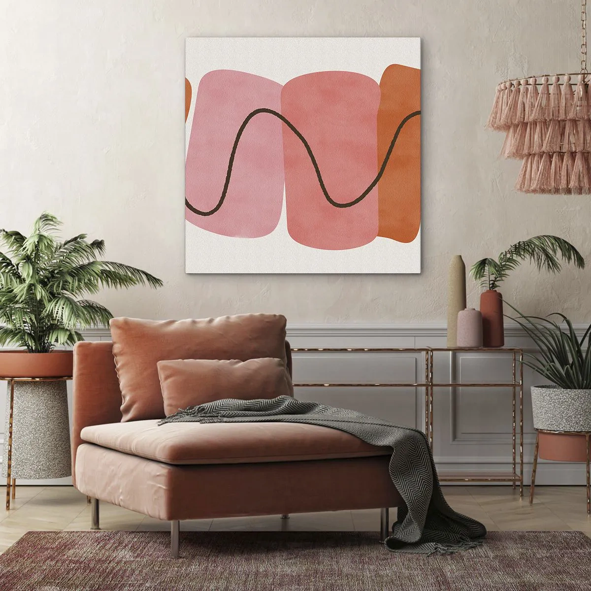 Impression sur toile - Image sur toile - mouvement doux des formes - 70x70 cm