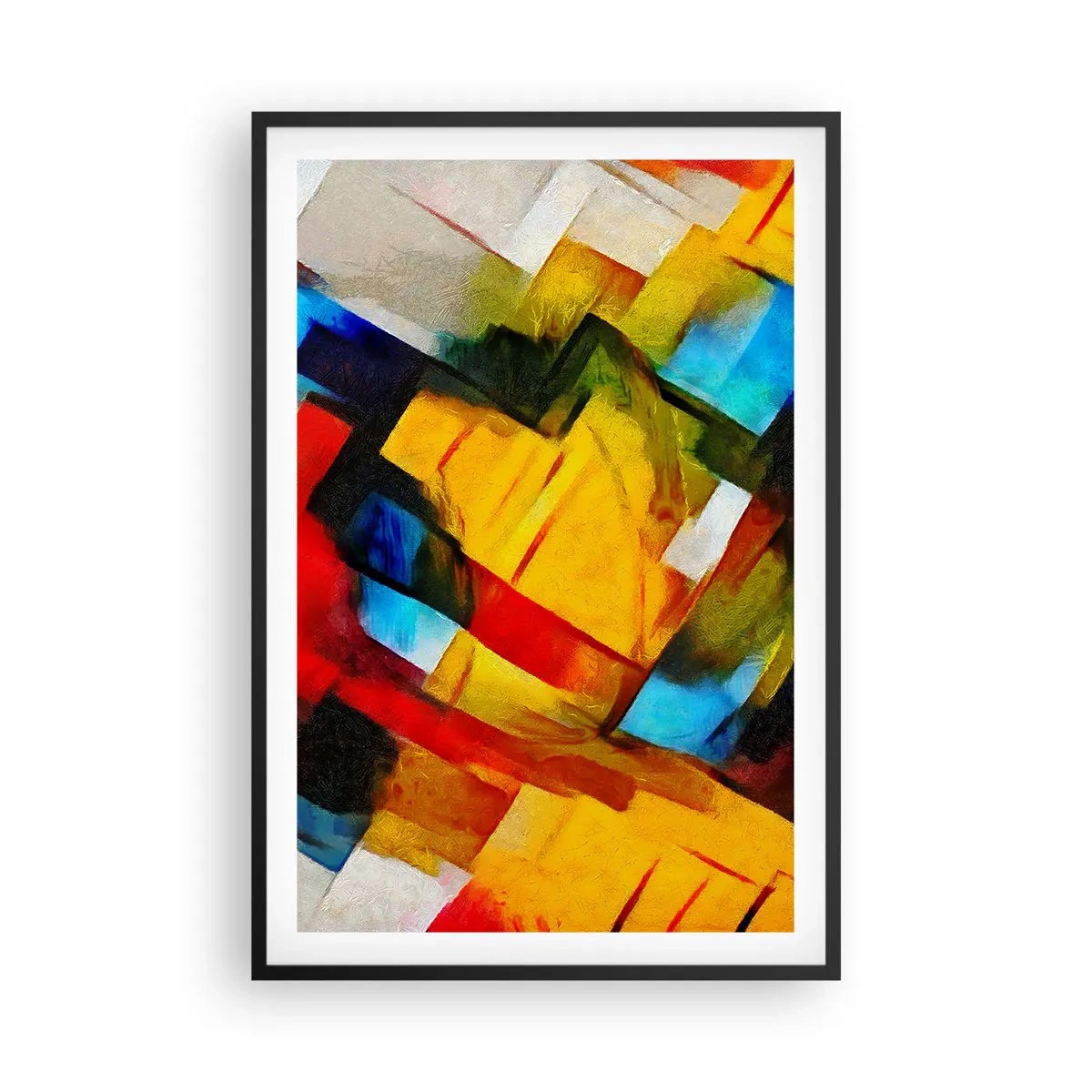 Affiche dans un cadre noir - Poster - Une superposition multicolore - 61x91 cm