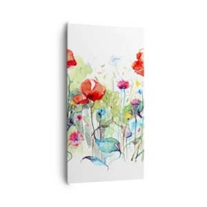 Impression sur toile - Image sur toile - Prairie de fleurs en mai - 65x120 cm