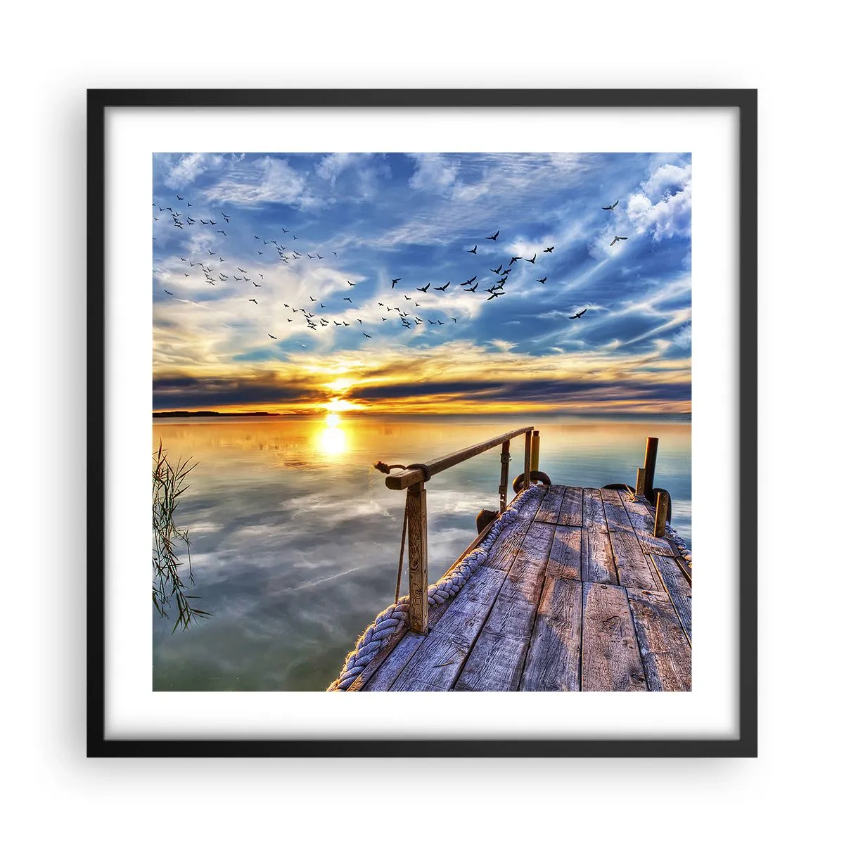 Affiche dans un cadre noir - Poster - Le vent se repose - 50x50 cm