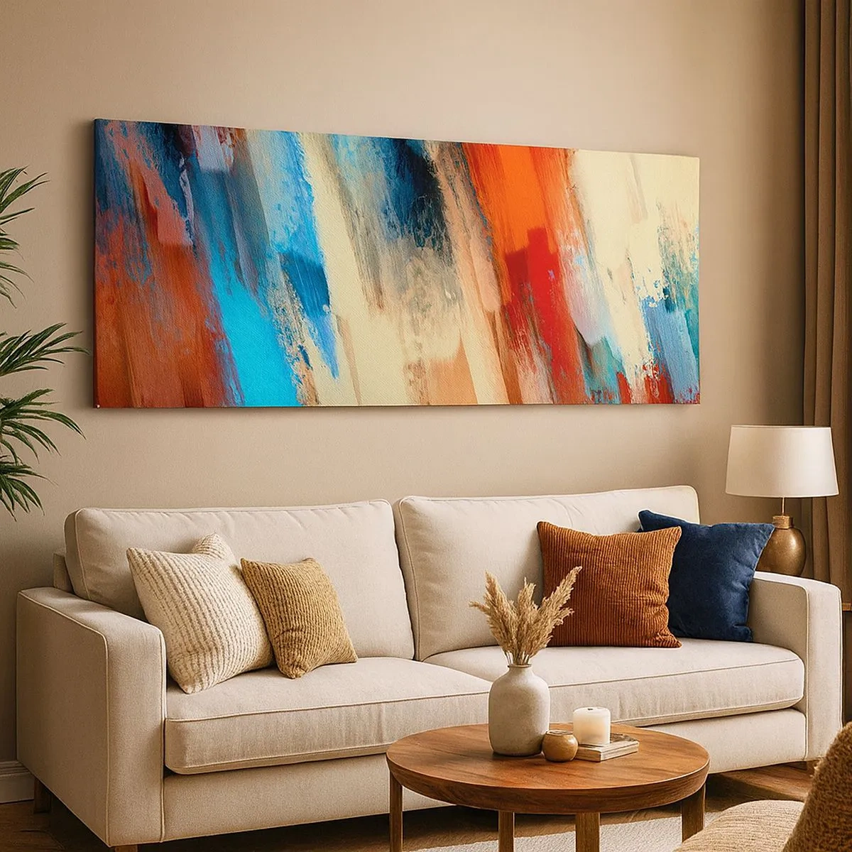 Impression sur toile - Image sur toile - Une cascade de couleurs - 100x40 cm