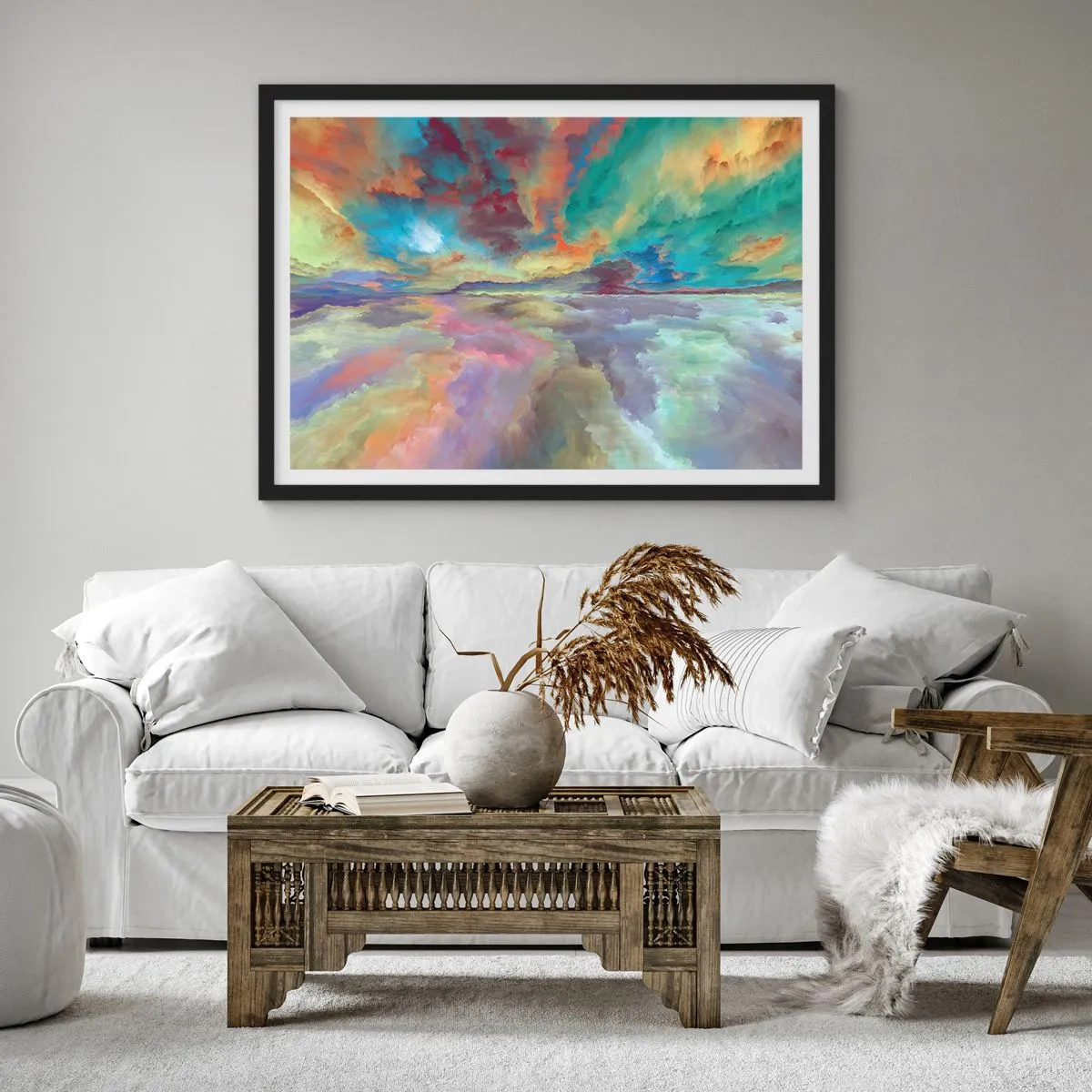 Affiche dans un cadre noir - Poster - Deux paradis - 40x30 cm