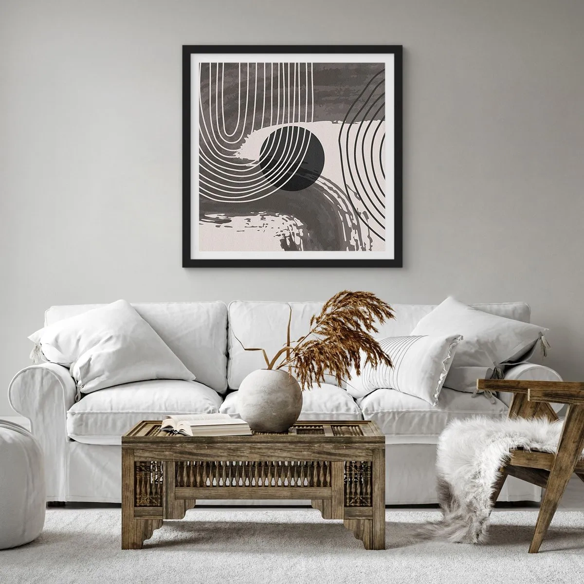 Affiche dans un cadre noir - Poster - L'ovale gagne - 30x30 cm