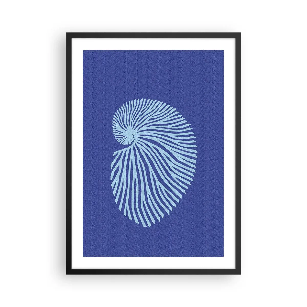 Affiche dans un cadre noir - Poster - Graphiques de coquillages stylisés disposés en spirale - 50x70cm - La naissance de la coquille - Décoration murale moderne pour le salon et la chambre ARTTOR