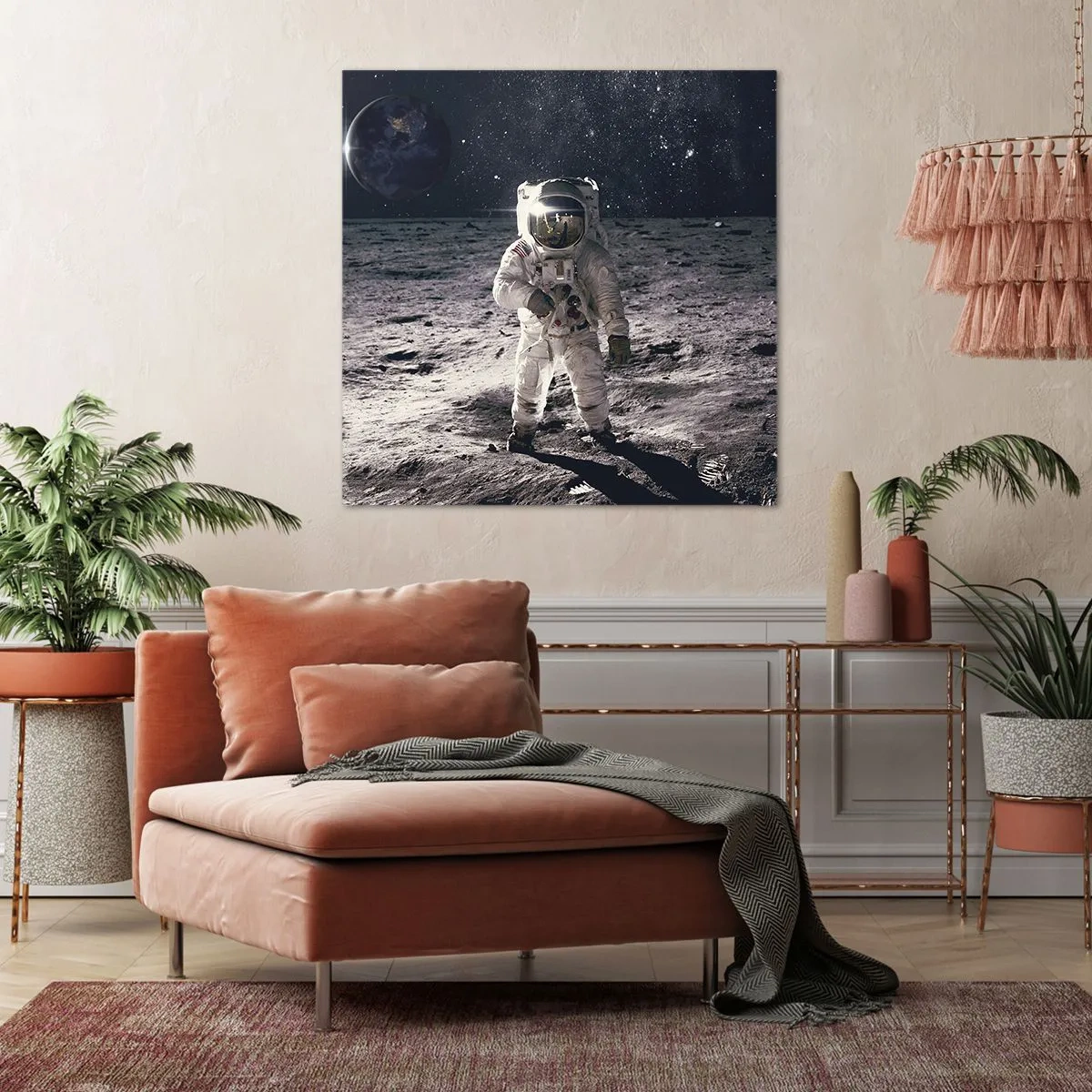 Impression sur toile - Image sur toile - Salutations de la lune - 70x70 cm