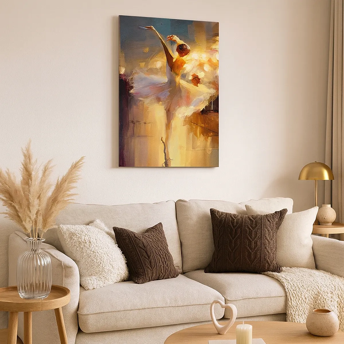 Impression sur toile - Image sur toile - Une ballerine dansant devant une scène éclairée - 50x70cm - Miracle dans la rue - Décoration murale moderne pour le salon et la chambre ARTTOR