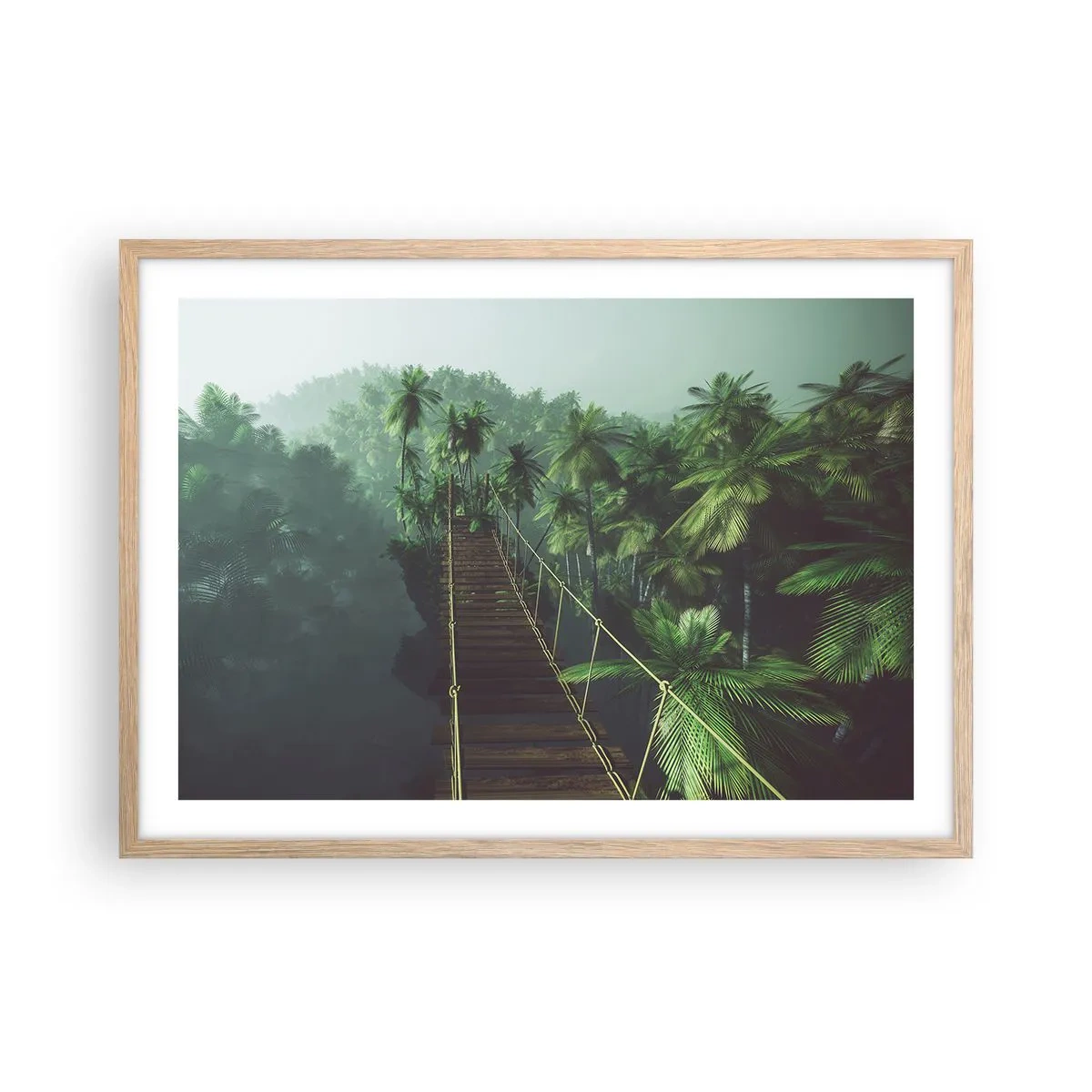 Affiche dans un chêne clair - Poster - Au fil de la verdure - 70x50 cm