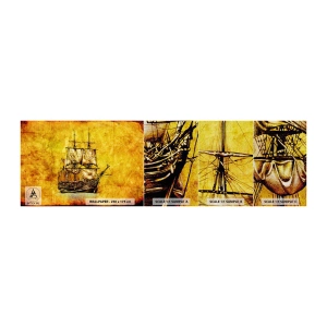 Échantillon de Papier Peint Premium Canvas - En direction de l'ile de la tortue ! - Nautique, Navire de mer, Bateau à voile - 100x30 cm