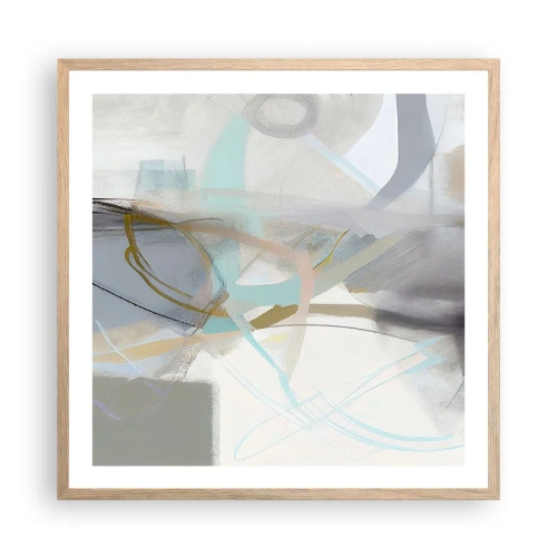 Affiche dans un chêne clair - Poster - Abstraction brumeuse - 60x60 cm
