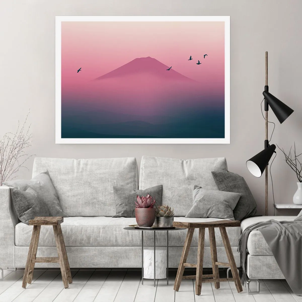 Affiche - Poster - Des pèlerins au dessus des nuages - 91x61 cm