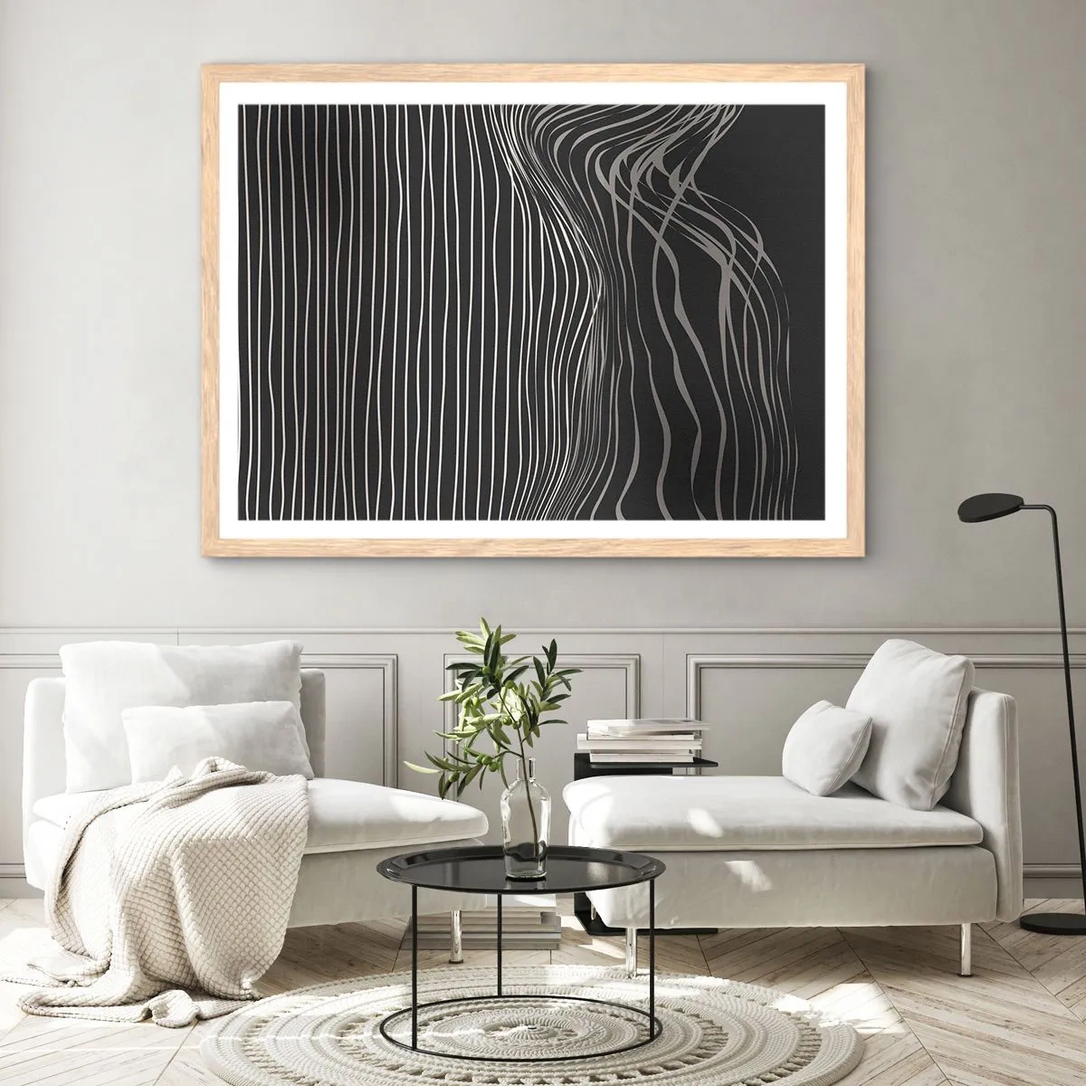 Affiche dans un chêne clair - Poster - Rythme et accent - 40x30 cm