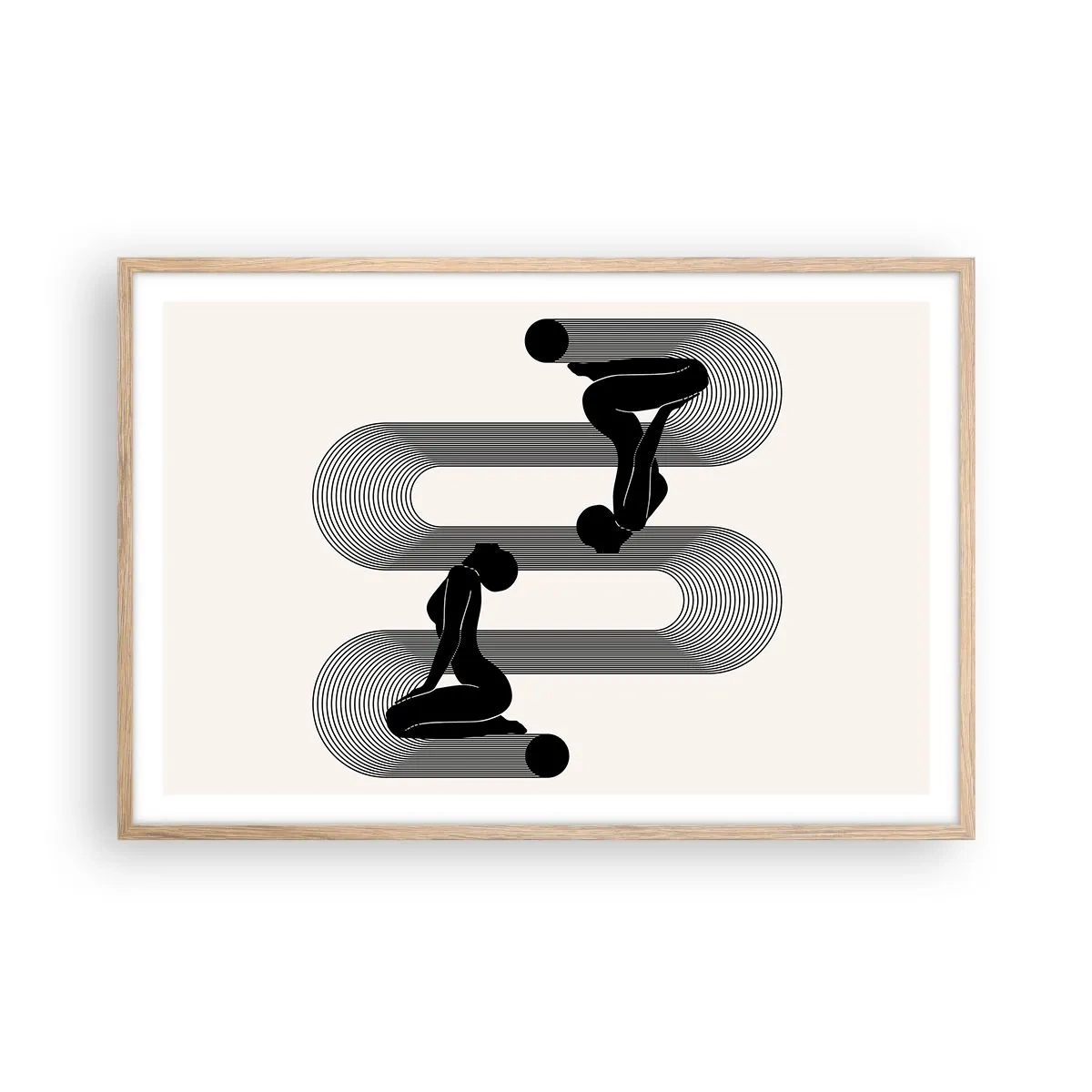 Affiche dans un chêne clair - Poster - Symétrie sensuelle - 91x61 cm